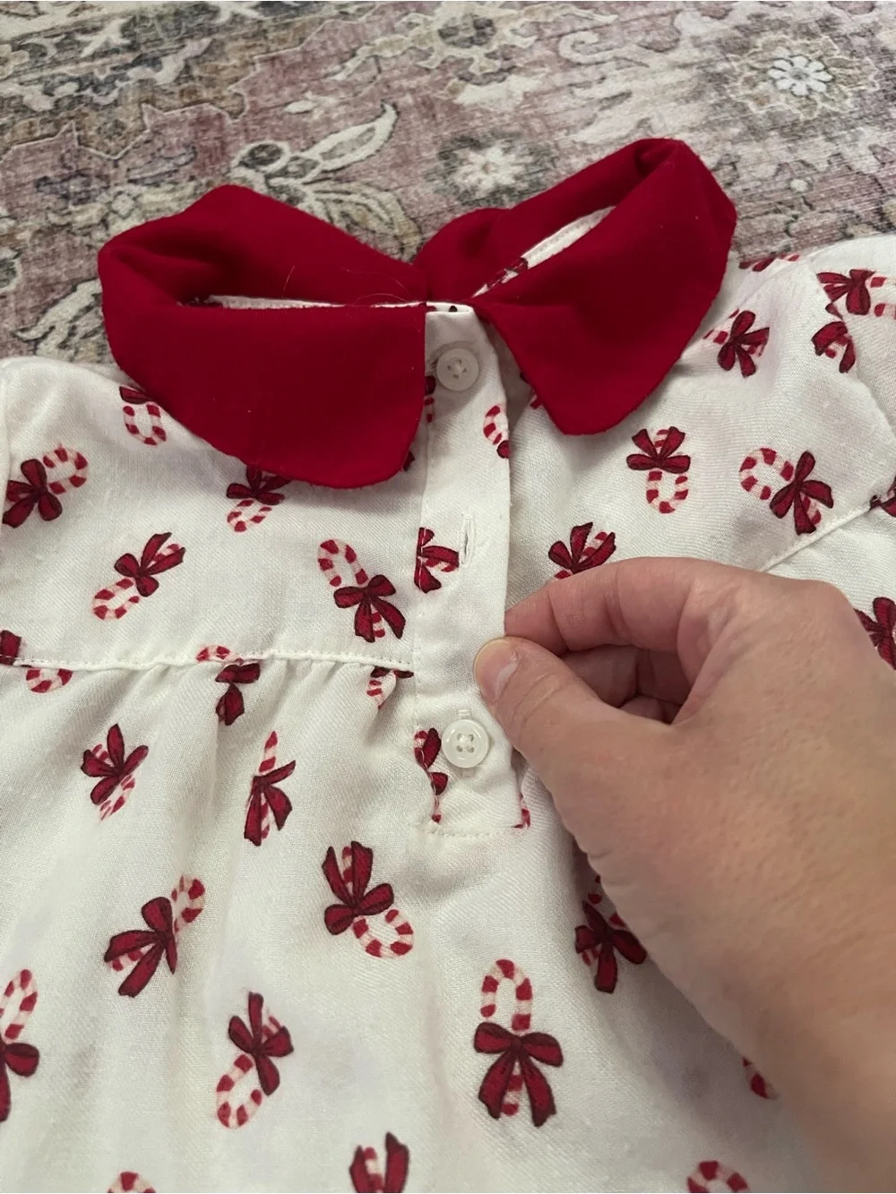 Candy cane flannel ruffle nightgown